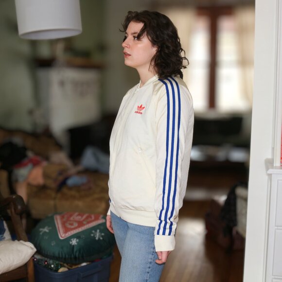 Adidas Rare Moth Print Zip-Up Sports Jacket Windbreaker - Size Small - Picture 2 of 3